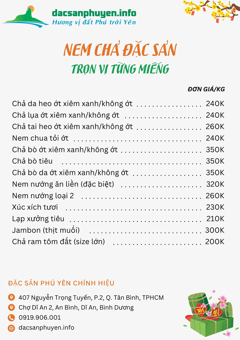 Đặc sản Phú Yên tết 2025