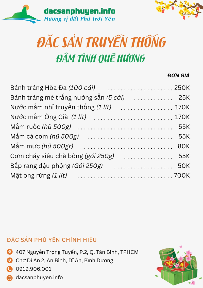 Đặc sản Phú Yên tết 2025